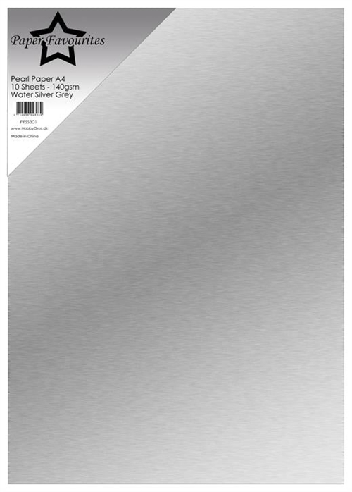 Paper Favourites  Pearl Paper Water silver grey A4 2 sidet 140g